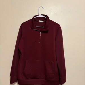 Women's Burgundy Quarter-Zip Sweatshirt